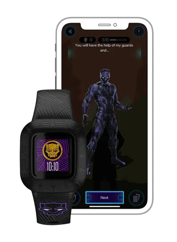 Garmin Vivofit Jr.3 Marvel Black Panther Special Edition Activity Tracker 14mm Smartwatch for Kids, Black