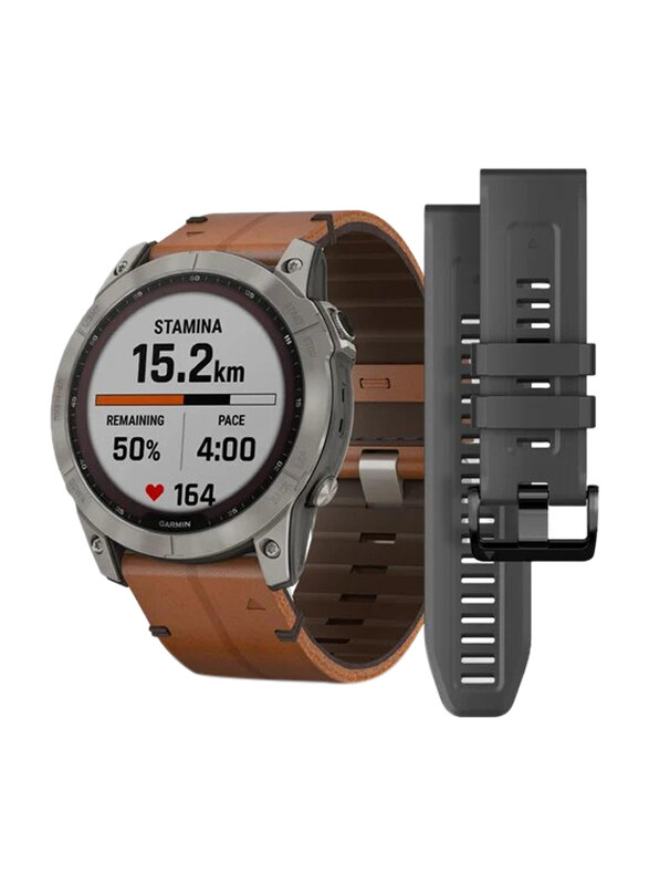

Garmin 51mm Fenix 7X Sapphire Smartwatch, Leather Chestnut