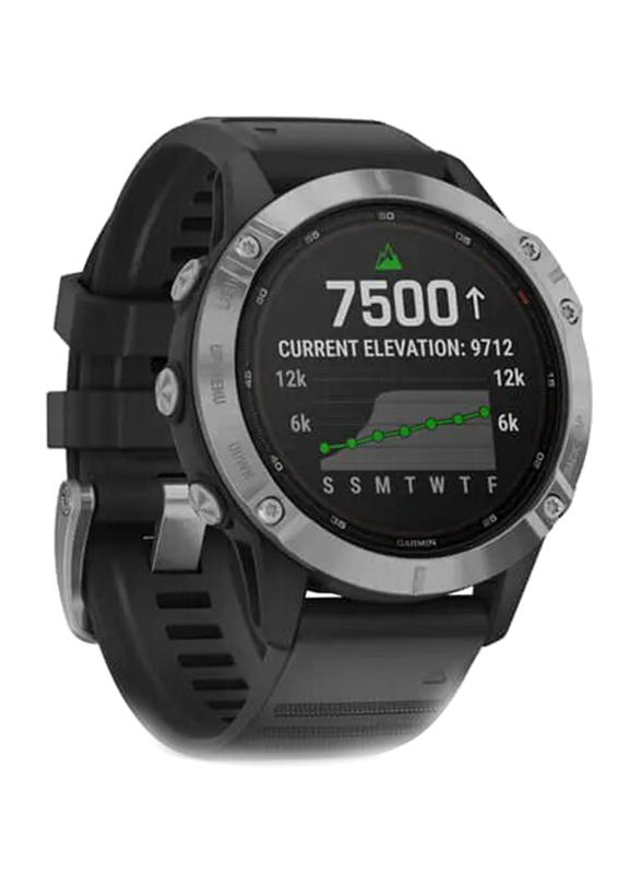 Garmin 47mm Fenix 6 Solar Smartwatch, Black/Grey