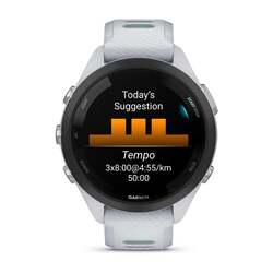 Garmin Forerunner 265S GPS Running Smartwatch Black Bezel with Whitestone Case and Whitestone/Neo Tropic Silicone Band 010-02810-14