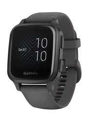 Garmin Venu Sq 33mm Liquid Crystal Display Smartwatch, GPS, Slate Aluminium Case with Grey Silicone Band