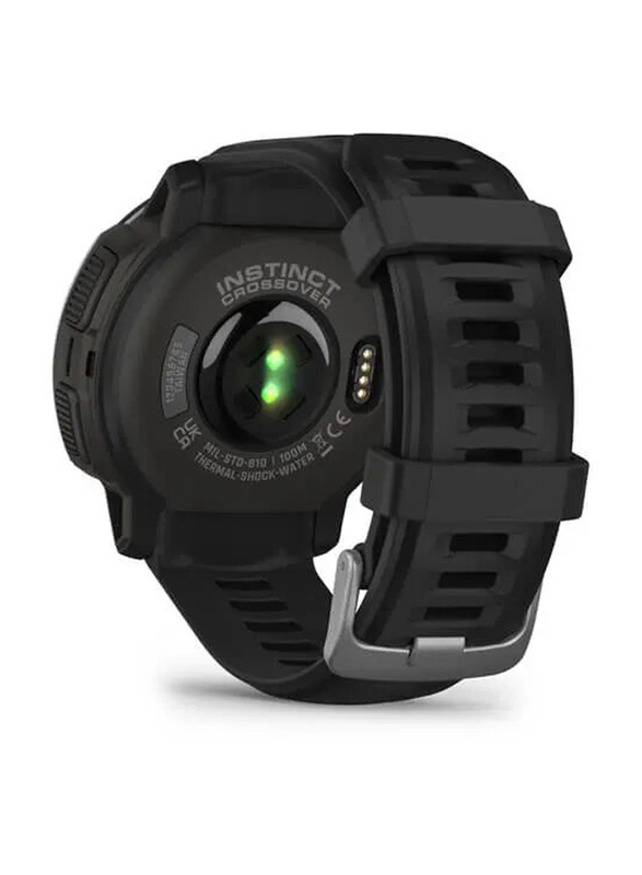 Garmin Instinct Crossover Smartwatch, Black, 45mm, 010-02730-03