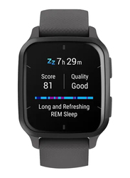 Garmin Venu Sq 2 40mm AMOLED Display Smartwatch, GPS, Slate Aluminium Case with Shadow Gray Silicone Band