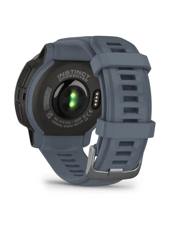 Garmin Instinct Crossover Smartwatch, Blue Granite, 45mm, 010-02730-04