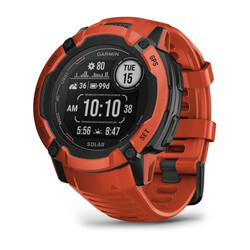 Garmin Instinct 2X Solar Smartwatch, Flame Red, 50mm, 010-02805-01