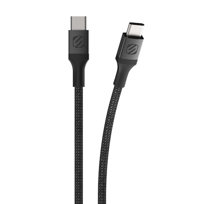 

Scosche STRIKELINE PREMIUM Braided USB CtoC Charge and Sync Cable 1.2M Black (PD Compatiable), CCB4-SP