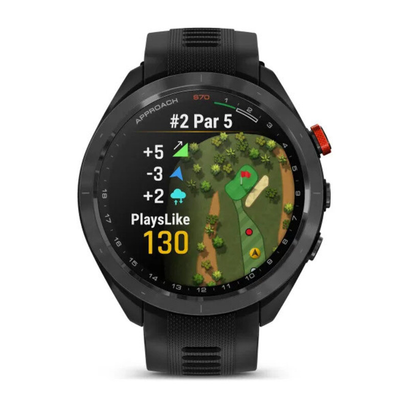 Garmin Approach S70 Premium GPS Golf Smartwatch, Black Ceramic Bezel With Black Band, 47mm, 010-02746-12