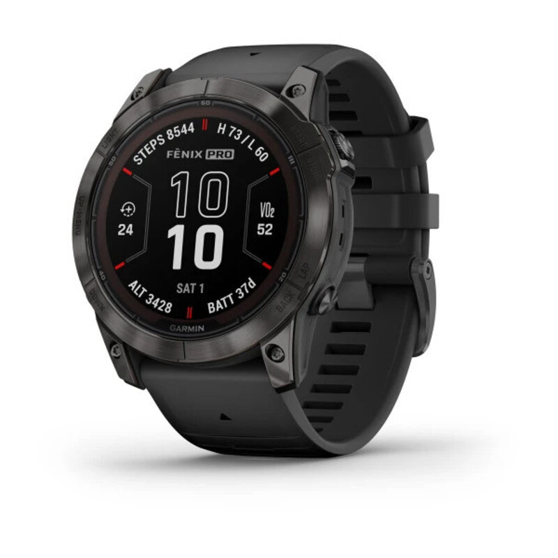 Garmin Fenix 7X Pro - Sapphire Solar Edition Carbon Gray DLC Titanium with Black Band Smartwatch, 51mm, 010-02778-11