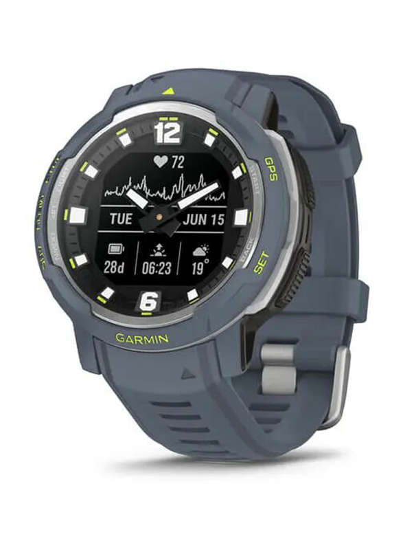 Garmin Instinct Crossover Smartwatch, Blue Granite, 45mm, 010-02730-04