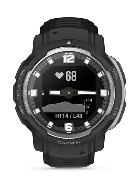 Garmin Instinct Crossover Smartwatch, Black, 45mm, 010-02730-03