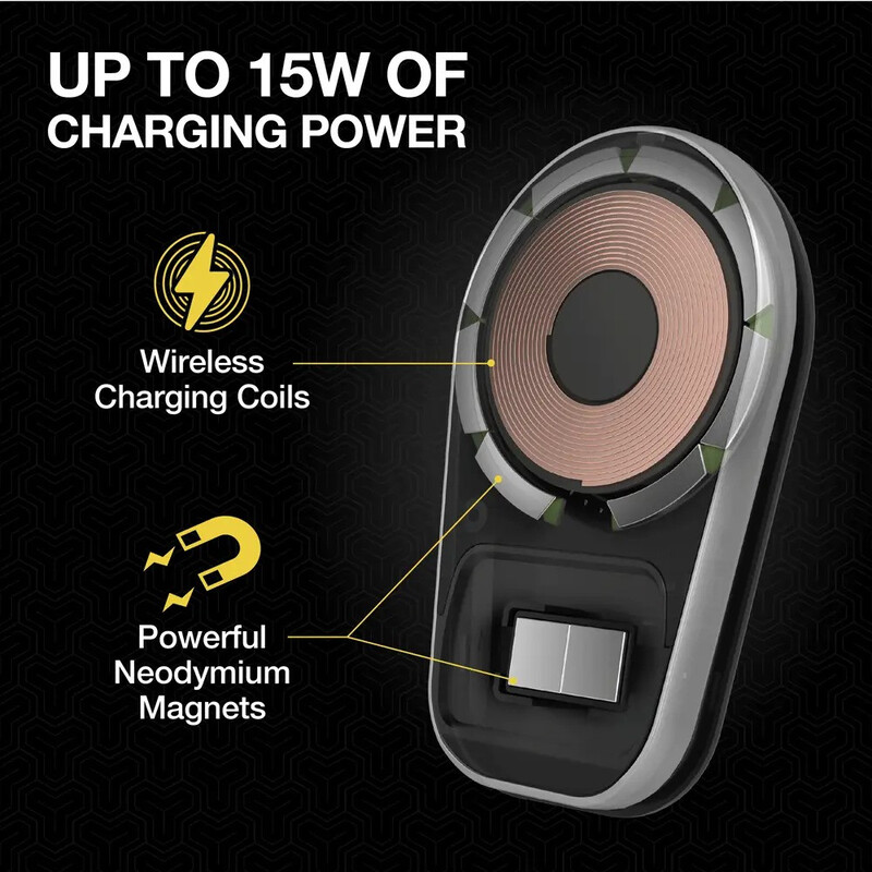 Scosche MAGICMOUNT PRO CHARGE5 Magnetic Wireless Charging Mount for Vent/Dash (Mag Safe Compatiable) Silver/Black, MPQ5DV-XTSP