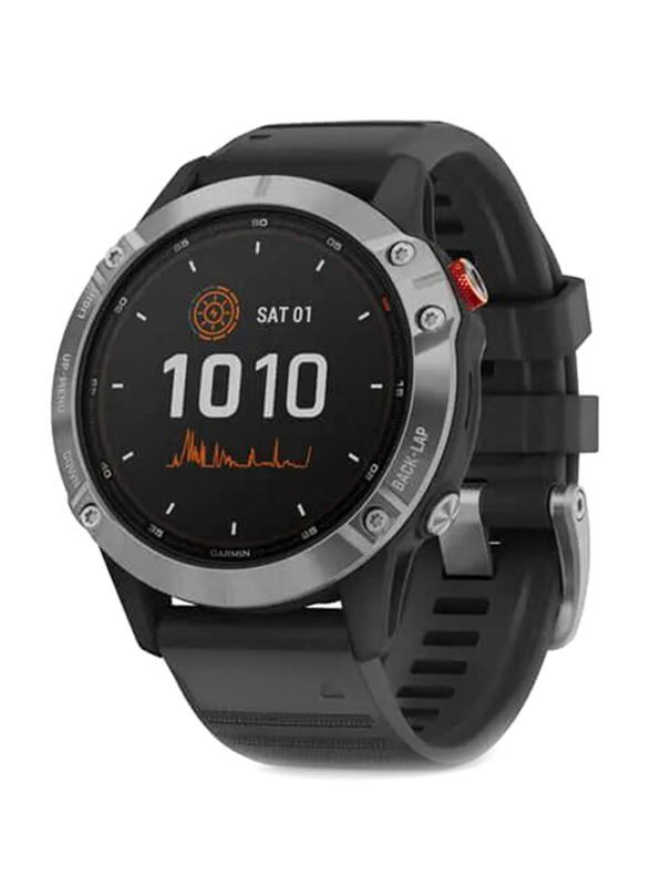 Garmin 47mm Fenix 6 Solar Smartwatch, Black/Grey