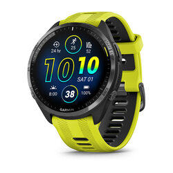 Garmin Forerunner 965 Premium GPS Running and Triathlon Smartwatch Carbon Grey DLC Titanium Bezel with Black Case and Amp Yellow/Black Silicone Band 010-02809-12