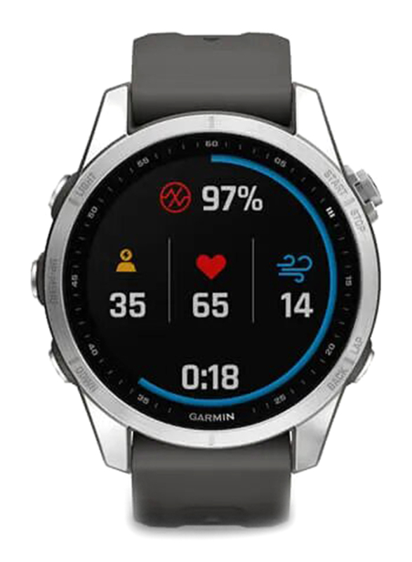 Garmin Fenix 7S - Standard Edition Silver With Graphite Band Smartwatch, 42mm, 010-02539-01