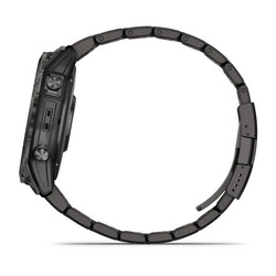 Garmin Fenix 7X Pro - Sapphire Solar Edition Carbon Gray DLC Titanium with Carbon Gray Titanium Band Smartwatch (includes black silicone watch band), 51mm, 010-02778-30