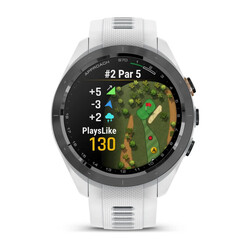 Garmin Approach S70 Premium GPS Golf Smartwatch, Black Ceramic Bezel With White Band, 42mm, 010-02746-10