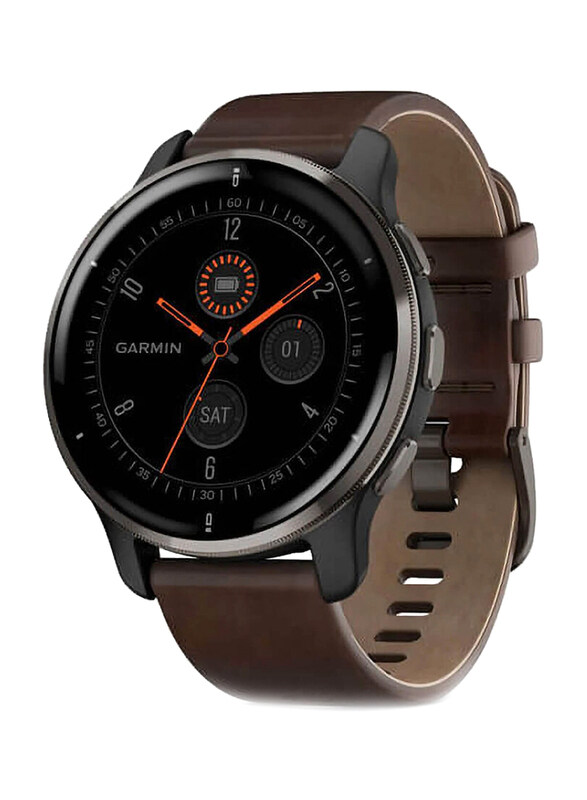 

Garmin Venu 2 Plus Stainless Steel Bezel Brown Leather Strap Smartwatch, Multicolour