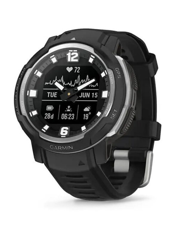 Garmin Instinct Crossover Smartwatch, Black, 45mm, 010-02730-03