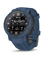 Garmin Instinct Crossover Solar Smartwatch, Tidal Blue, 45mm, 010-02730-02