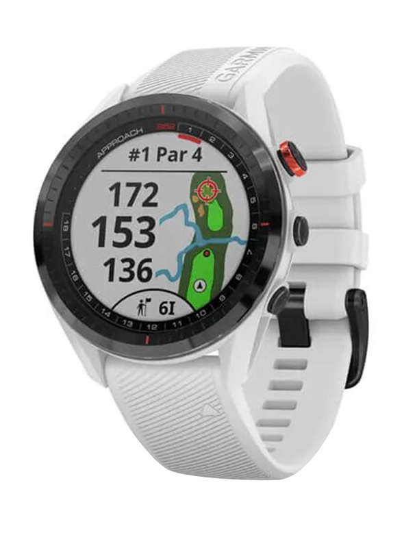 Garmin Approach S62 Golf Smartwatch, Black Ceramic Bezel with White Band