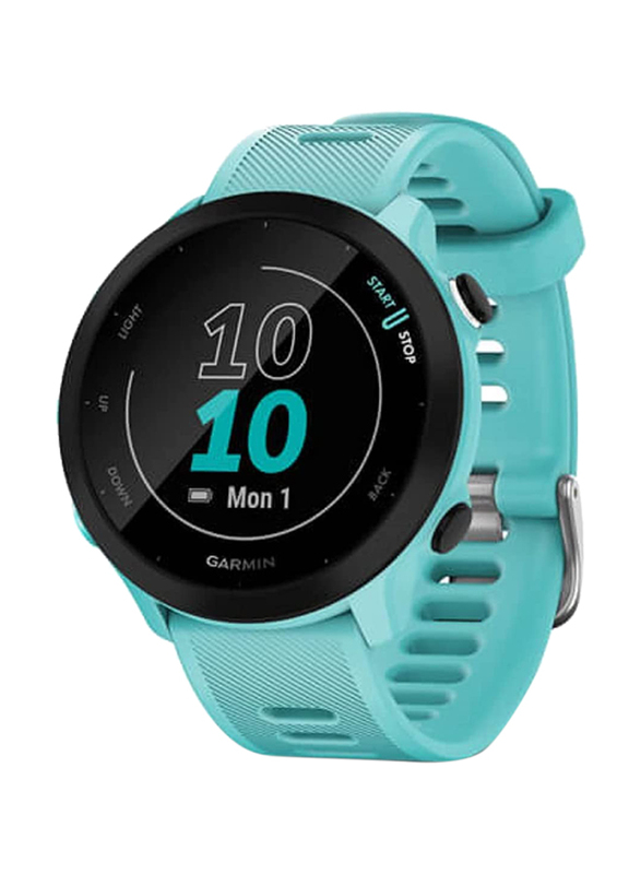 Garmin Forerunner 55 GPS Running Watch with Daily Suggested Workouts Up to 2 weeks of Battery Life, Aqua