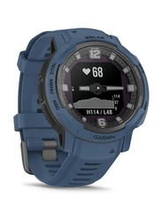 Garmin Instinct Crossover Solar Smartwatch, Tidal Blue, 45mm, 010-02730-02