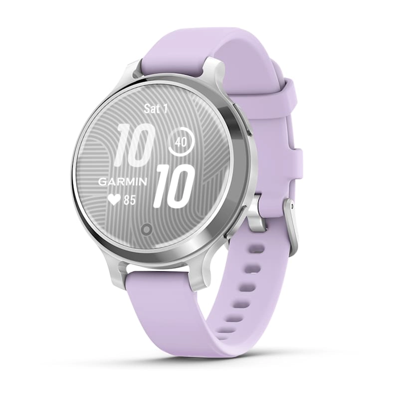 

Garmin Lily 2 Active Smartwatch Silver with Purple Jasmine Silicone Band 010-02891-01