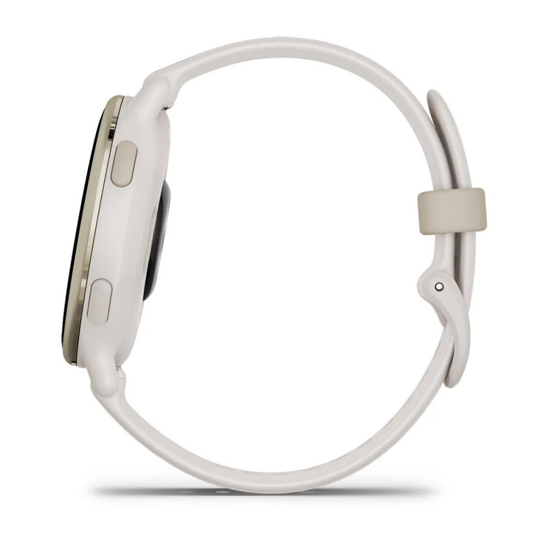 Garmin Vivoactive 5 Smartwatch - Cream gold aluminium bezel with ivory case and silicone band, 42.2mm, Ivory, 010-02862-11