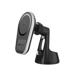 Scosche MAGICMOUNT PRO CHARGE5 Magnetic Wireless Charging Mount for Windows/Dash (Mag Safe Compatiable) Silver/Black, MPQ5WD-XTSP