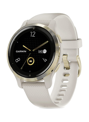 Garmin Venu 2S Light Gold Bezel with Light Sand Case & Silicone Band, Light Gold