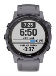 Garmin Fenix 6S Pro Solar Smartwatch Amethyst Steel with Shale Grey Band, 42mm, 010-02409-15