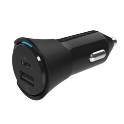 Scosche POWERVOLT PD32 Dual Port USB C/A (32W) Car Charger Black, CPDCA32-SP