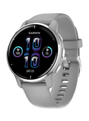 Garmin Venu 2 Plus Stainless Steel Bezel With Powder Grey Case, Silver