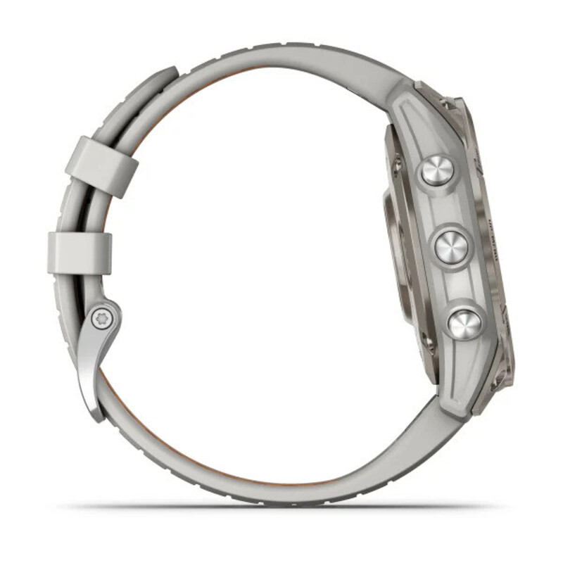 Garmin Fenix 7 Pro - Sapphire Solar Edition Titanium with Fog Gray/Ember Orange Band Smartwatch, 47mm, 010-02777-21