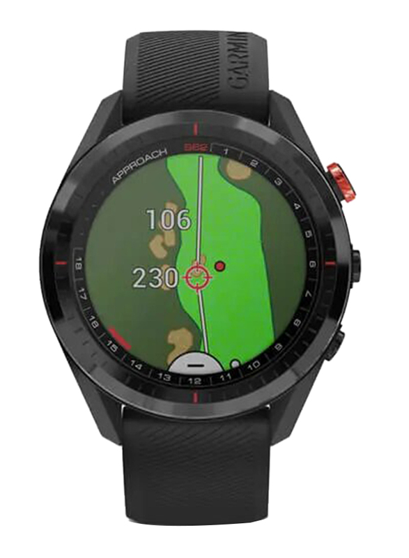 Garmin Approach S62 Golf Smartwatch, Black Ceramic Bezel with Black Silicone Band