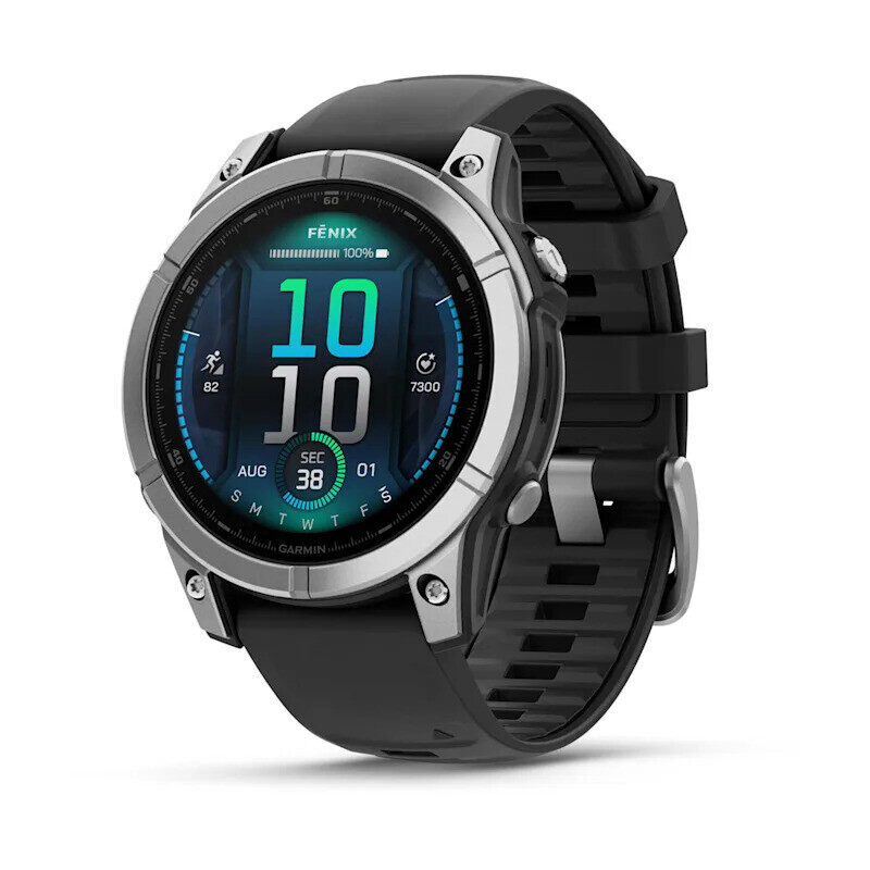 

Garmin Fenix E AMOLED 47mm Smartwatch Stainless Steel With Black Silicone Band 010-03025-00