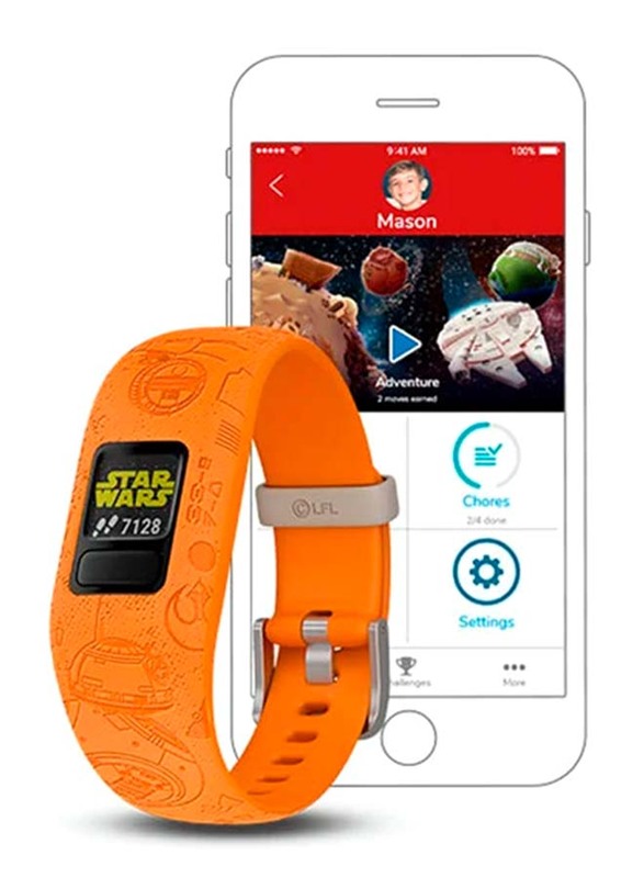 Garmin Vivofit Jr.2 Adjustable Star Wars Light Side Fitness Activity Tracker for Kids, Orange