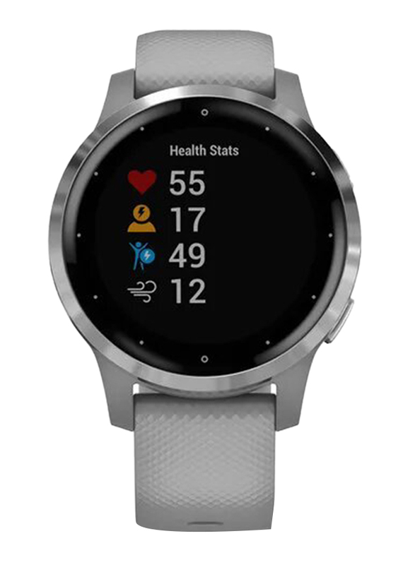 Garmin vivoactive 4S 40mm MIP Display Smartwatch, GPS, Silver/Powder Gray