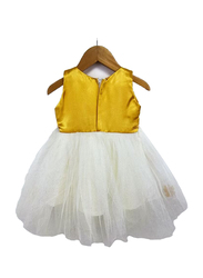 Twinkle Kids Mesh Dress with Bow for Girls, One Size, Yellow/White