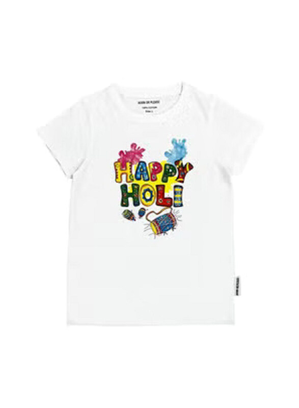 

Horn Ok Please Holi Tshirt for Unisex, Extra Large, White