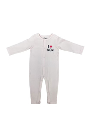 Twinkle Kids Cotton Sleepsuit for Baby Unisex, 3-6 Months, White/Red