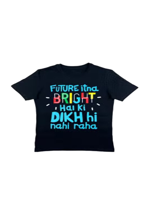 

Horn Ok Please Relaxed Fit Cotton T-Shirt for Unisex, Medium, Black