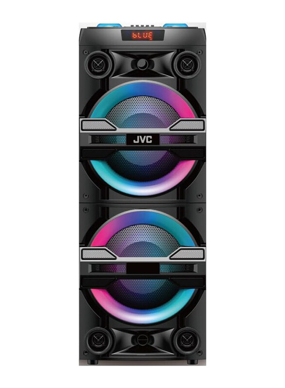 

Jvc Portable Bluetooth Party Speaker with LED Lights and Portable Microphone, 2000W, XS-N6113PB, Black