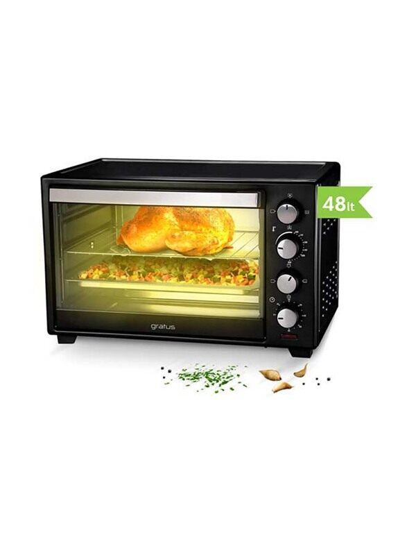 

Gratus 48L Electric Oven Toaster Grill, 2000W, GOTG48TT, Black