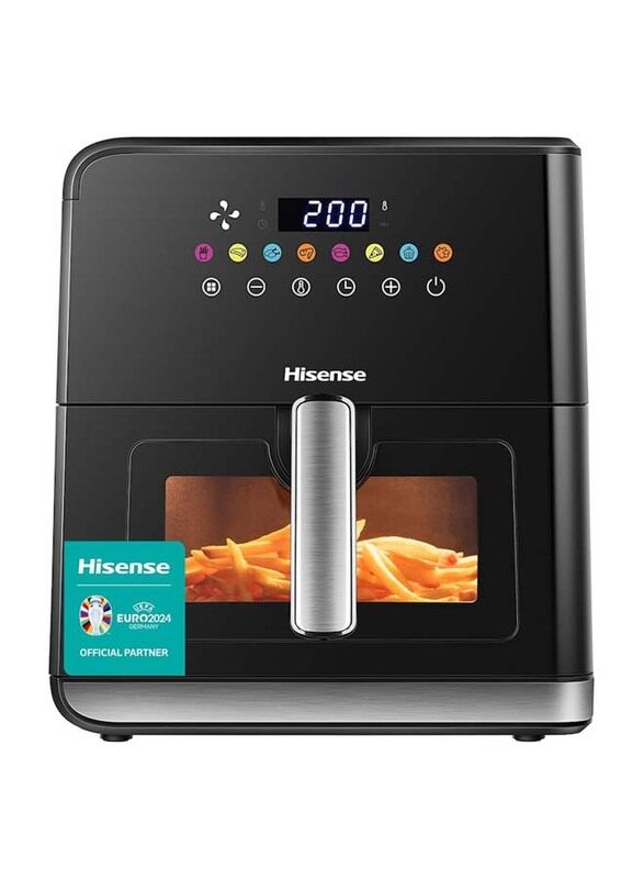 

Hisense Air Fryer with Colourful Touch Panel & Visible Cooking Window, 1700W, H09AFBKS4S, Black