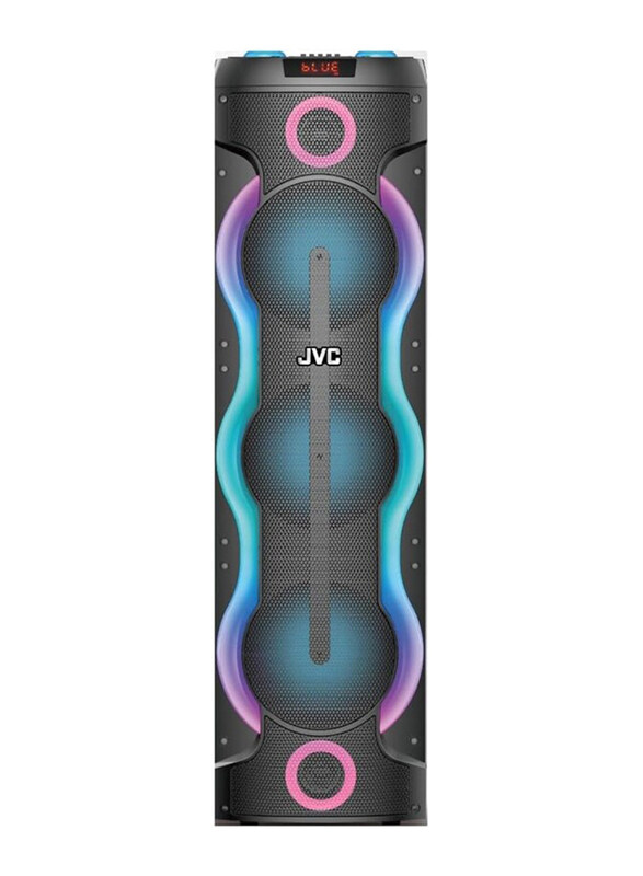 

Jvc Portable Bluetooth Party Speaker with Sound-Sensitive LED Lights and Portable Microphone, 2000W, XS-N6123PB, Black