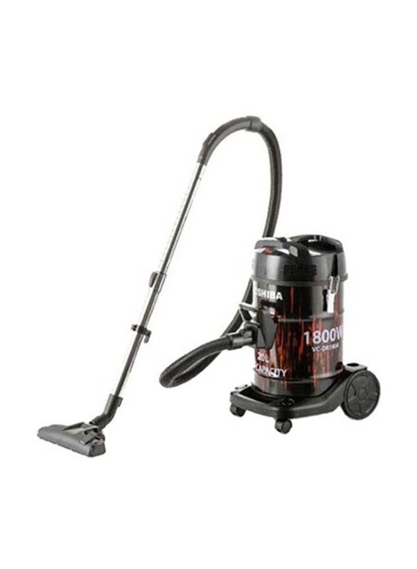 

Toshiba Drum Vacuum Cleaner, 20L, 1800W, Toshiba Drum Vacuum, Black/Red