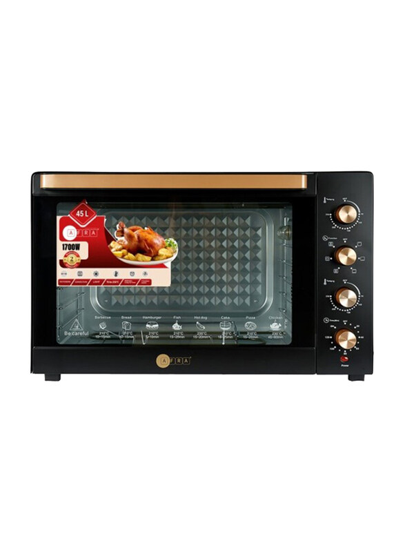 

AFRA 45L Electric Oven Toaster, 2800W, AF-4517OTBK, Black