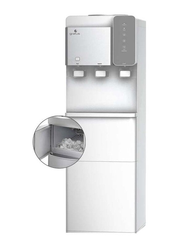 

Gratus Ice Maker with Hot, cool & Cold 3 Tap Water Dispenser, GWID1100ACR1DX, White