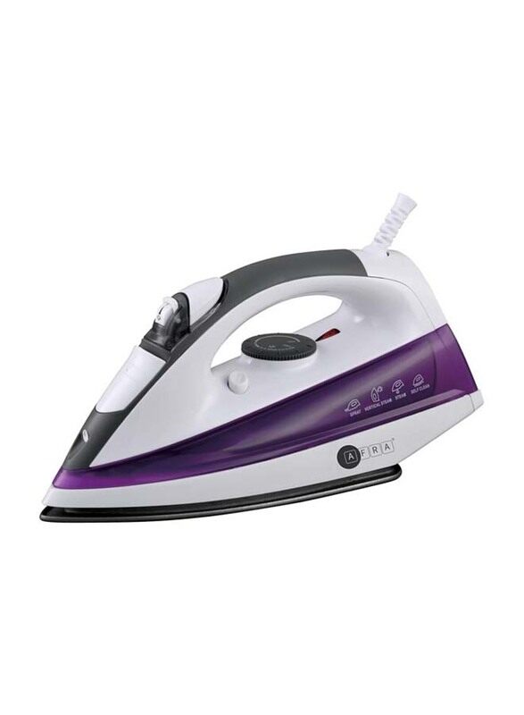 

AFRA 430ml Ceramic Coated Soleplate Vertical Steam Iron, 2200W, AF2200IRWP, White/Purple